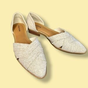 Maurice’s Shelby D’Orsay Flats Sz 7 Oatmeal Beige Tan Color Closed Almond Toe